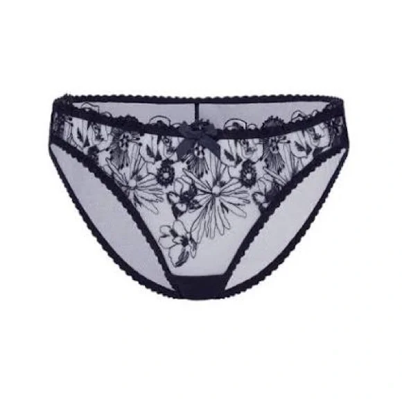 Agent Provocateur Jayce Floral Lace Brief - Black BNWT - size 4 - Picture 1 of 5